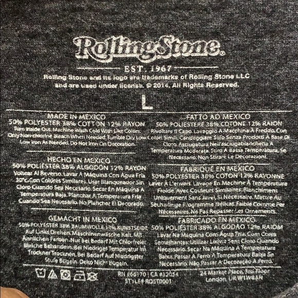 Rolling stone grey t-shirt band tee - Picture 3 of 4